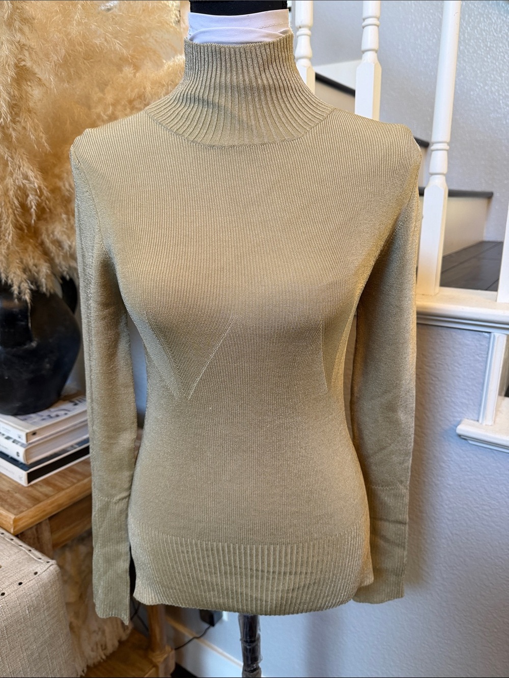 Free People Intimately Ribbed Funnel Neck Long Sleeve Sweater Top Size Small